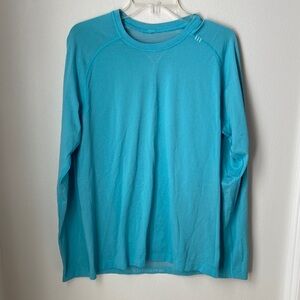 Lululemon Mens Aquamarine Blue Metal Vent Tech Long-Sleeve Shirt